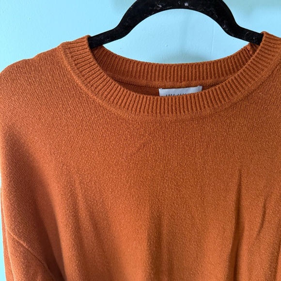 Free Assembly Womens Pullover Top Orange Long Sleeve Crew Neck Knit Size Large - Picture 2 of 5